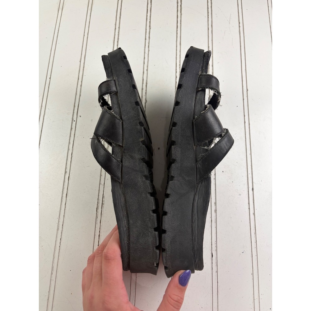 Skechers Vintage Y2K Black Leather Platform Slide Sandals Women's Size 7 - Picture 10 of 11